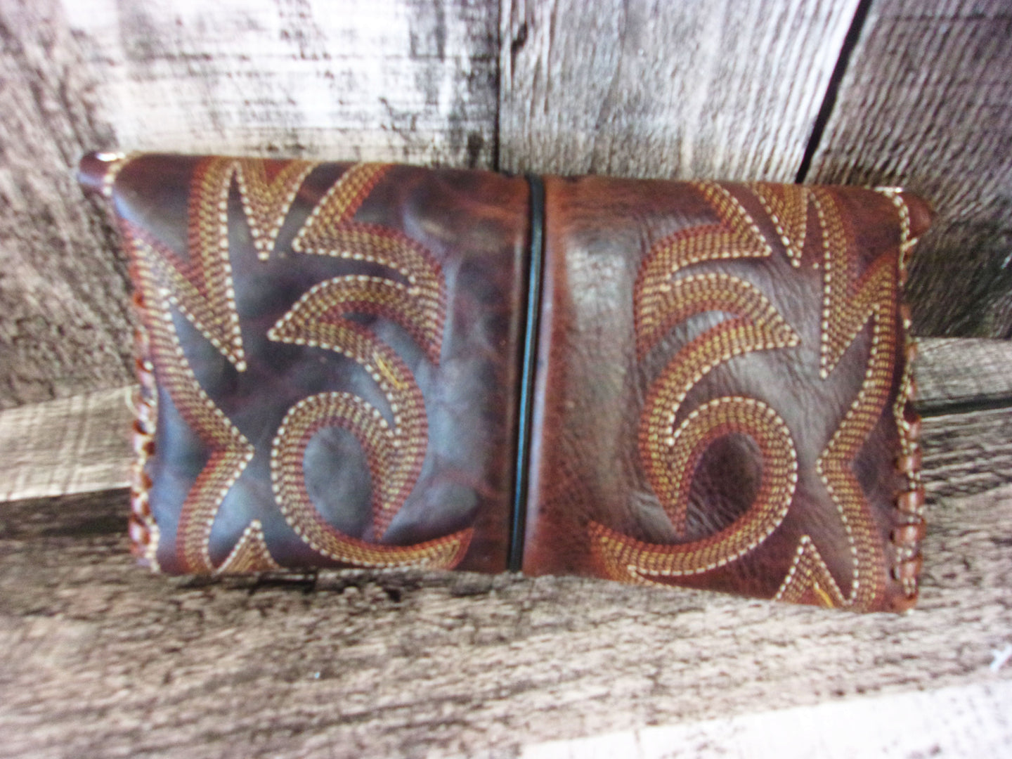 Wallet/Card Holder WC23 handcrafted from cowboy boots. Shop Handbags, Wallets & Cases at ChrisThompsonBags.com and buy the best card holder, country centerpiece, Country Chic, country style, Cowgirl Chic, cowgirl gift, cowgirl style, unique gift for her, wallet at Chris Thompson Bags.